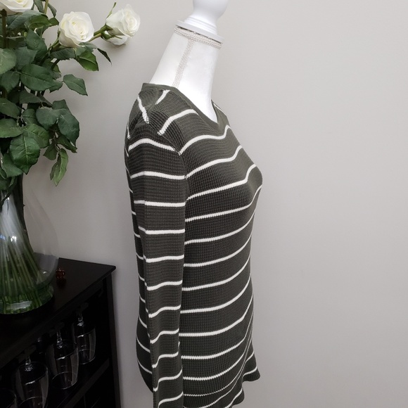 GAP Striped Thermal Henley Tunic Top - Picture 3 of 5